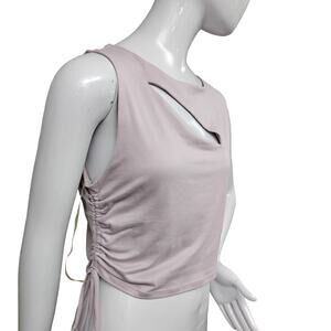Le Lis Collection NWT Top Size Large Lilac Shirred Cutout Sleeveless